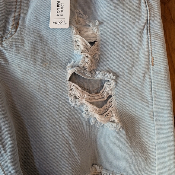 Rue21 Light Blue Distressed Denim Shorts SZ12 - Picture 2 of 10